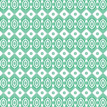 Seamless Green and White Geometric Pattern with Circles and Diamonds Abstract Decorative Background vector