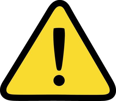 un amarillo triangular peligro advertencia firmar con un exclamación marca, un sencillo gráfico icono vector