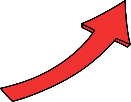 rojo flecha señalando hacia arriba, representando crecimiento, progreso, y éxito vector