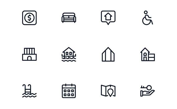 propiedad y real inmuebles icono conjunto ilustrando propiedad propiedad, contratos, y real inmuebles documentación para suave actas vector