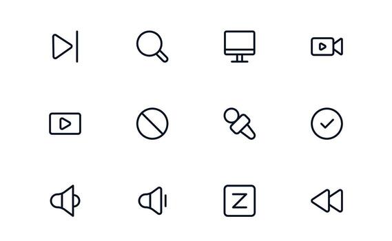 reproducción y medios de comunicación controlar ui haz demostración en la pantalla medios de comunicación funciones, pausa, y rebobinar opciones para jugadores vector