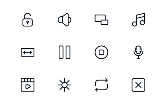 Playback and Media Control creative bundle illustrating user interaction with sound, , and streaming media vector