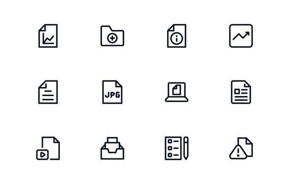 documento Procesando y flujo de trabajo administración profesional plano íconos para digital documento manejo y procesos vector