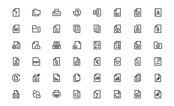documento Procesando y flujo de trabajo administración mínimo íconos para negocio automatización y proceso mejoramiento vector