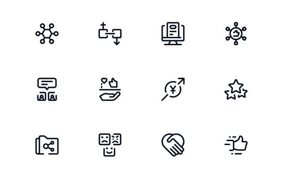 social compartiendo íconos colección mínimo limpiar diseño para sitios web, móvil interfaces, y social publicaciones vector