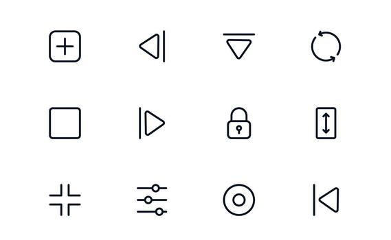 Playback and Media Control modern pack illustrating streaming controls, playback bar, and volume levels vector