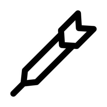 dardo icono demostración un puntiagudo proyectil en movimiento apuntado a un objetivo para precisión y habilidad juegos vector