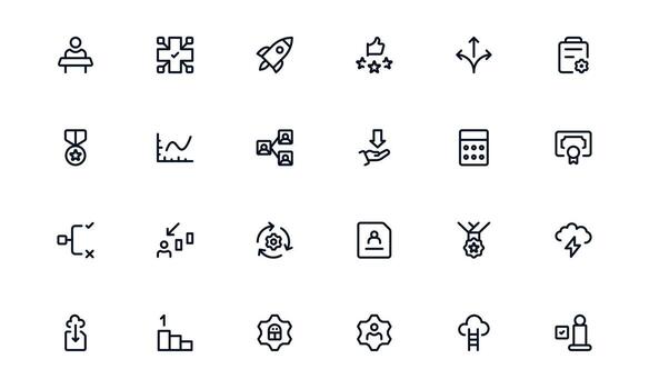 Productivity icon set showing calendar management, reminder setup, and progress tracking for daily performance enhancement vector
