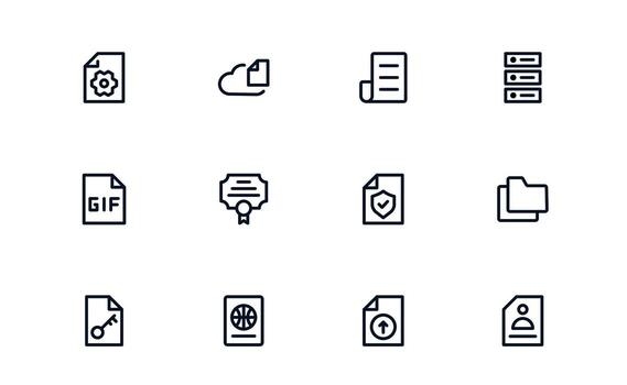 documento Procesando y flujo de trabajo administración plano íconos para documento organización y flujo de trabajo eficiencia vector