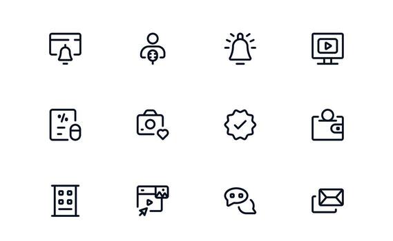 Subscription Services UI icon bundle displaying subscription tiers, plan details, and online purchase options vector