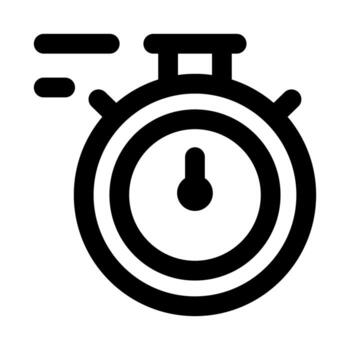 Stopwatch icon showing a precise timer device for tracking time in sports, workouts, and activities vector