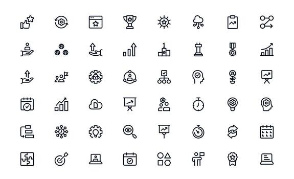 productividad icono conjunto demostración actividad planificación, recordatorios, y proyecto supervisión para suave tarea ejecución y eficiente resultados vector