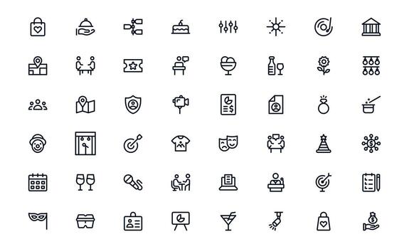 Event Planning icon set illustrating project scheduling, task lists, and milestone tracking for perfectly coordinated events vector