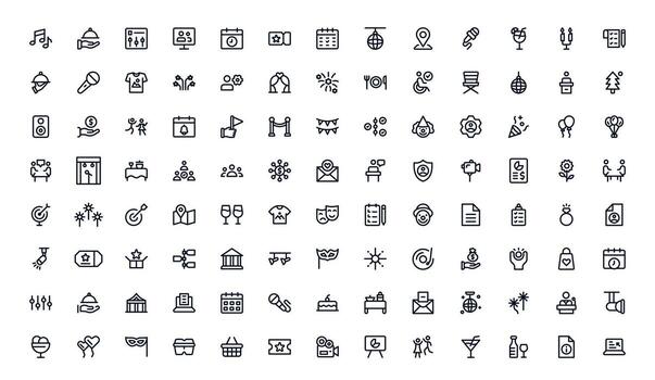 evento planificación icono conjunto demostración calendario gestión, tarea coordinación, y calendario organización para suave y exitoso eventos vector