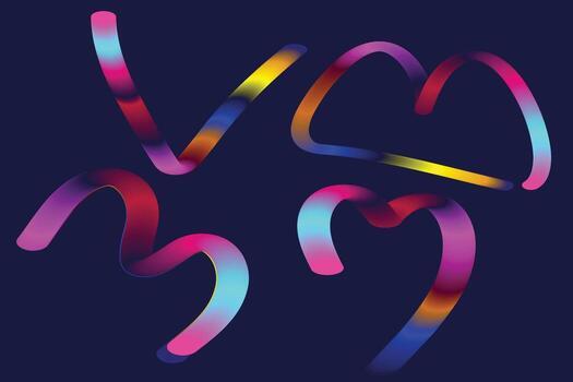 vistoso degradado cintas crear un vibrante y dinámica composición vector