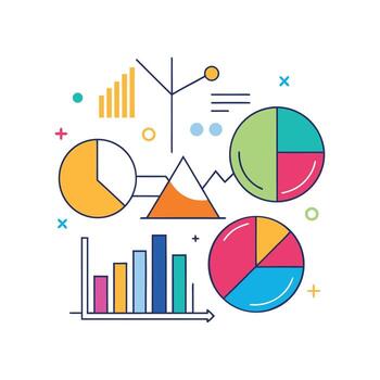 negocio analítica y tablero gráfico modelo vector
