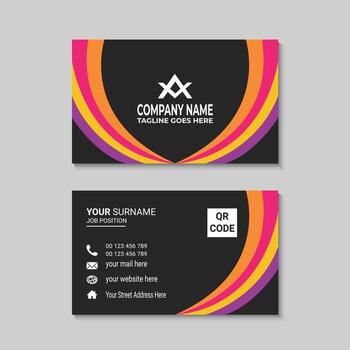 Modern Colorful Curved Lines Business Card Template Design vector