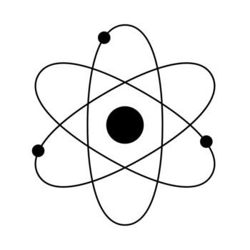 Atom molecule quantum physics outline icon symbol vector
