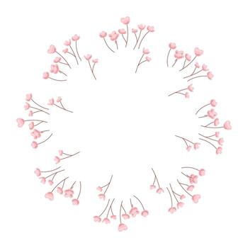 Round delicate branch frame with space for text vector