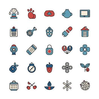 Collection of Diverse Icons Representing Various Concepts. vector