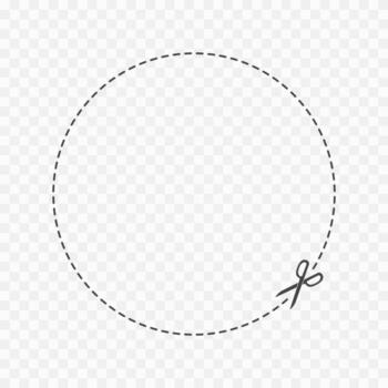 rayado circulo frontera con cortar con tijeras marca para descuento o arte usar. cortar aquí forma vector