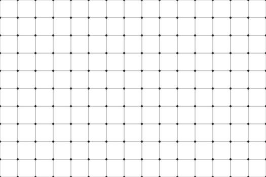 White geometric grid with rounded squares and black dots. Geometric seamless pattern. Abstract texture. Simple illustration vector