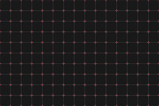 Dark geometric grid with red connection points. Geometric seamless pattern. Abstract texture. Simple illustration vector