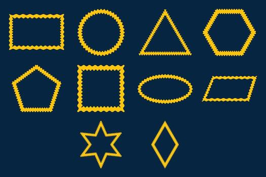 Wavy frame set for retro design ornament vector