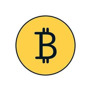 Simple bitcoin coin icon for cryptocurrency wallet, decentralized finance, and blockchain trading design vector