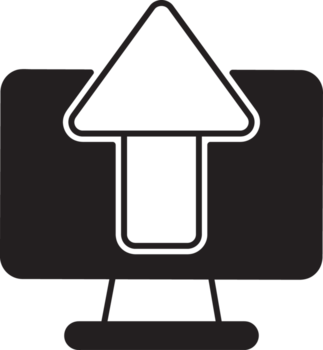 Preto dados Envio computador ícone png