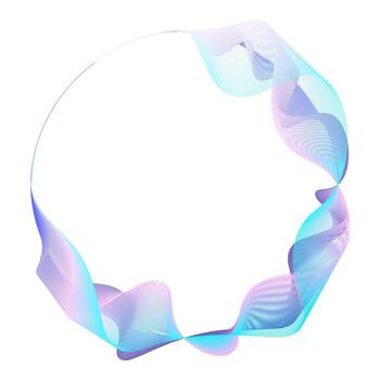 Technology circle frame with wave lines. Mmusic, technology, ai and artificial intelligence concept vector