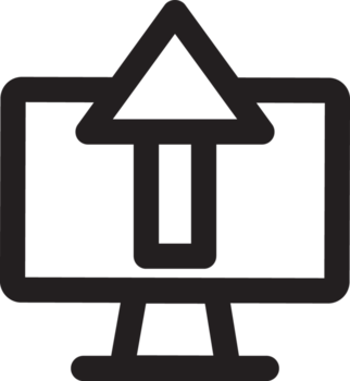 computador monitor com dados Envio ícone png