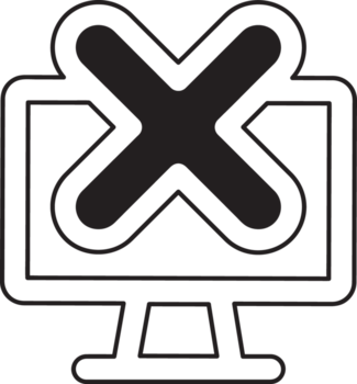 Computer Monitor mit ein löschen Datei Symbol png