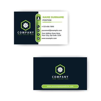 Creative Green and and dark Bussiness Card For Company. Simple Clean Design Template. Creativie Bussiness Card for the simplicity look and using simple. vector