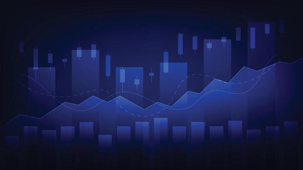 Modern financial chart with candlestick patterns vector