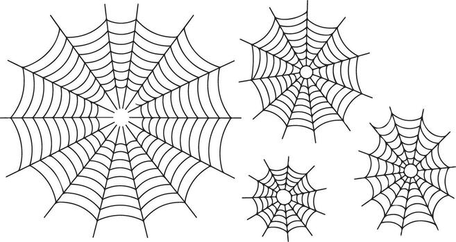 Spiderweb Collection Halloween Cobweb Netting Horror Decoration Graphic Spider Web Elements vector