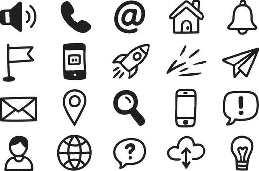 colección de comunicación y conectividad íconos para sitio web, aplicación, y medios de comunicación utilizar vector