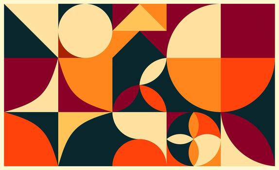modern geometric background featuring bold colorful abstract shapes and minimal design composition vector