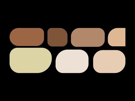 Abstract arrangement of rounded rectangles in earth tones vector