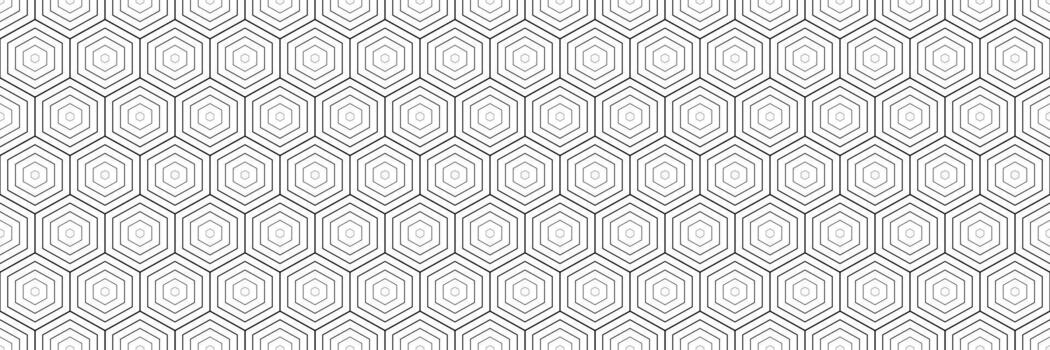horizontal sin costura negro mezclado contorno hexágono diseño para modelo y antecedentes. vector
