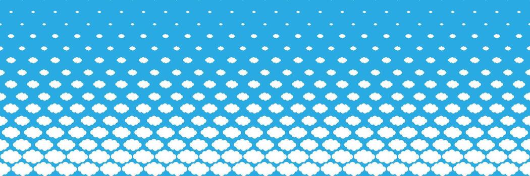 horizontal faded white clouds on blue for pattern and background. vector