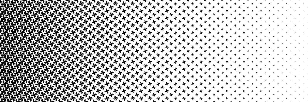 horizontal black halftone of semicircle design for pattern and background. vector