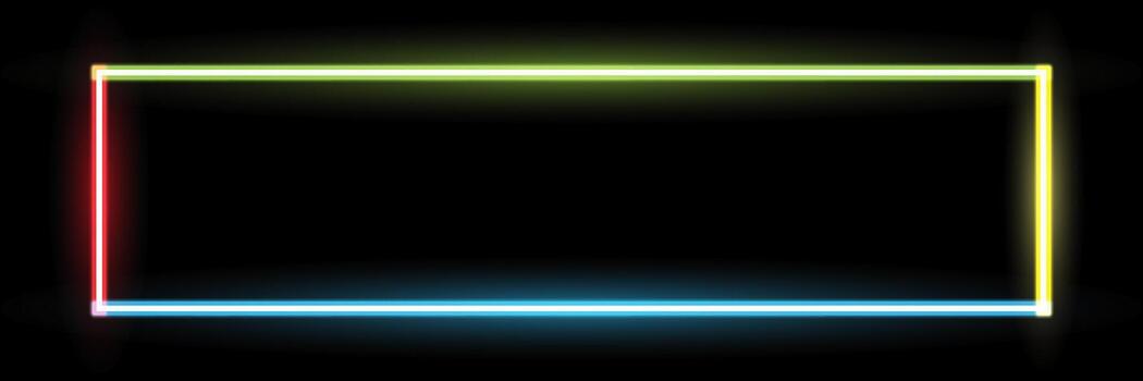 neon rectangular frame on black for design and background. vector