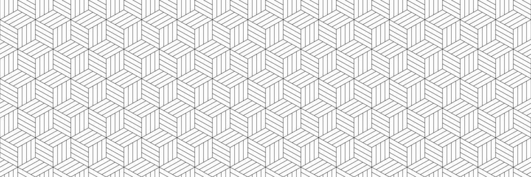 horizontal sin costura contorno geométrico negro y blanco hexágono diseño para modelo y antecedentes. vector