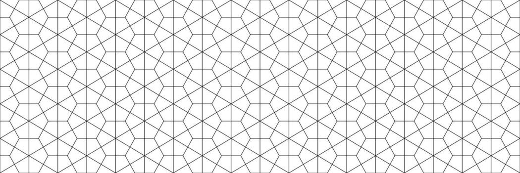 horizontal sin costura hexágono y triángulo negro línea modelo en blanco para diseño y antecedentes. vector