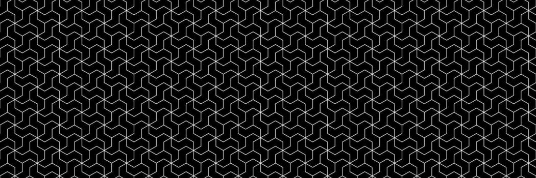 horizontal seamless geometric white line on black pattern for design and background. vector