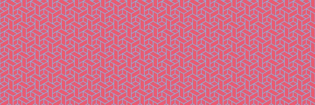 horizontal seamless modern red blocks with blue line pattern for design and background. vector