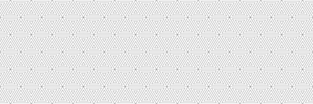horizontal seamless blended black triangle and hexagon pattern on white for design and background. vector