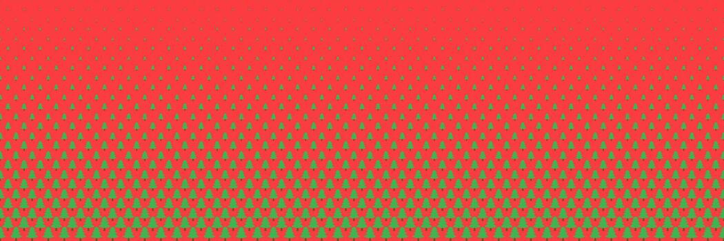horizontal trama de semitonos de verde Navidad árbol en rojo diseño para modelo y antecedentes. vector
