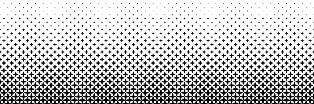 horizontal black halftone of oval cross and oval plus design for pattern and background. vector